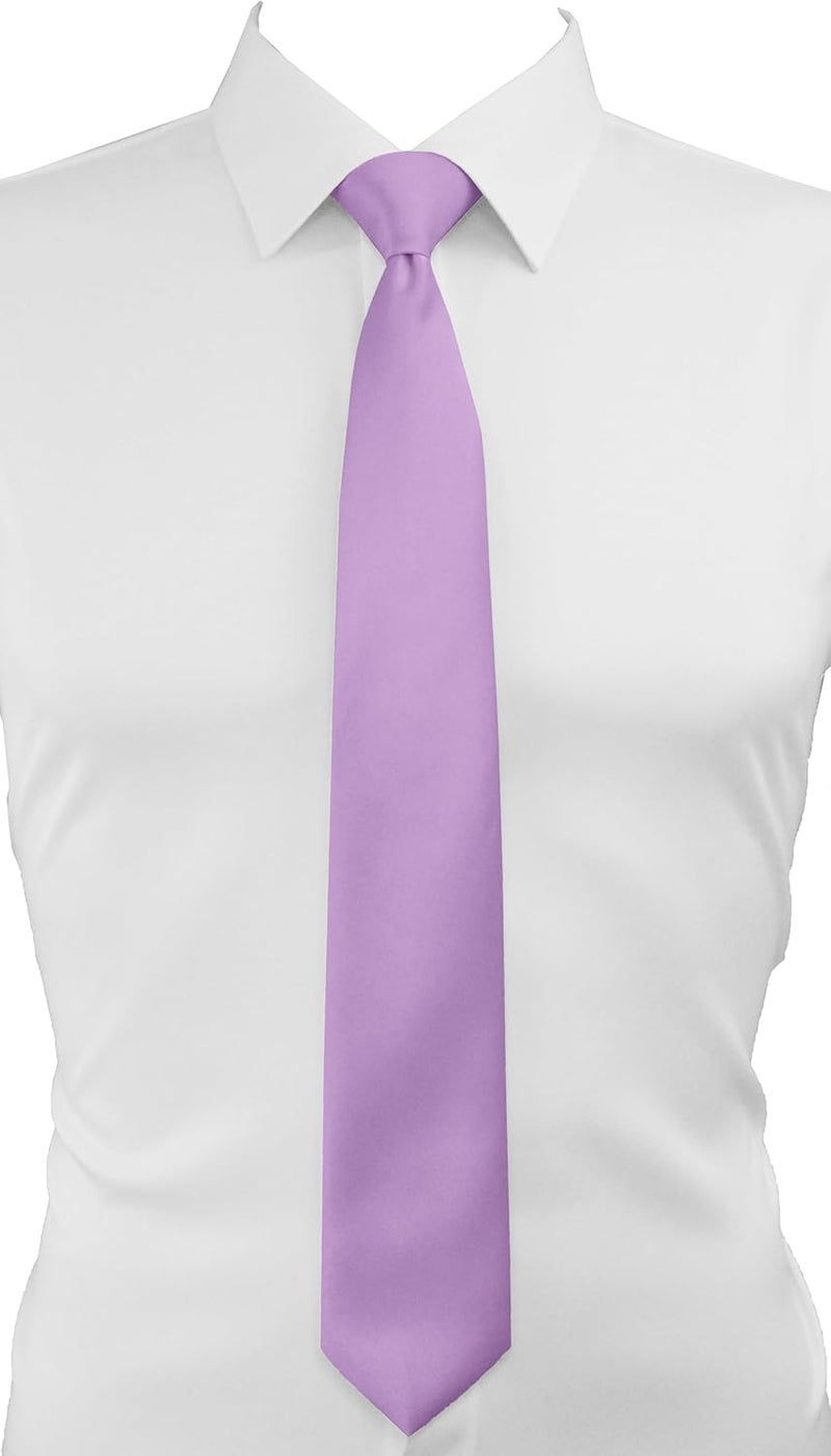 Trilece Ties for Men - Mens Solid Color Formal Necktie and Pocket Square Sets - Image 1